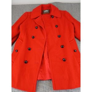Mackintosh Size 6 Red Wool Authentic Peacoat Coat Jacket Union Made in USA